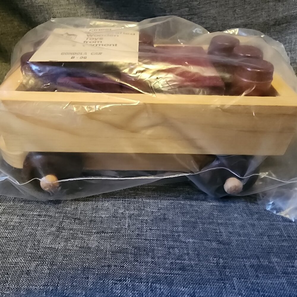 Montgomery Schoolhouse Vermont Handcrafted Wooden Gondola Toy Train Car